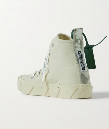 Pre-owned Off-white Final  Women High Vulcanized Logo-appliquéd Leather Sneakers Eu37 Us 7