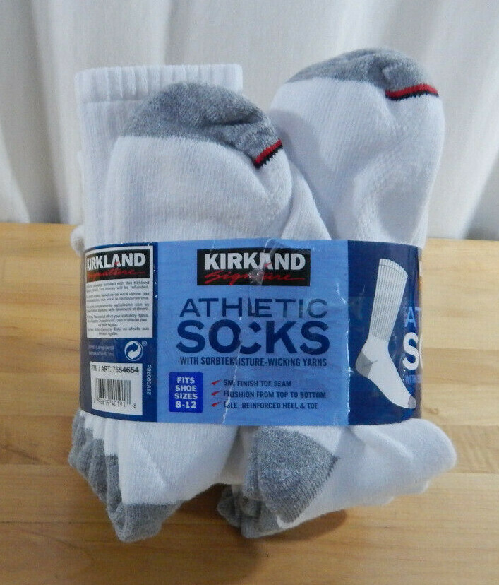 Men's Kirkland Signature 8 Pack Moisture Wicking Cushioned Crew