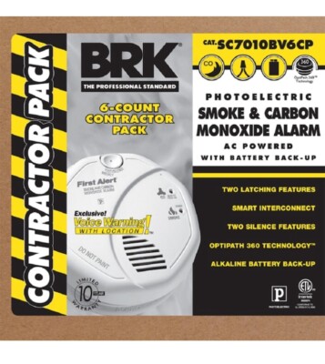 First Alert BRK Hardwired (Battery Backup)Photoelectric Sensor Combination 6pack
