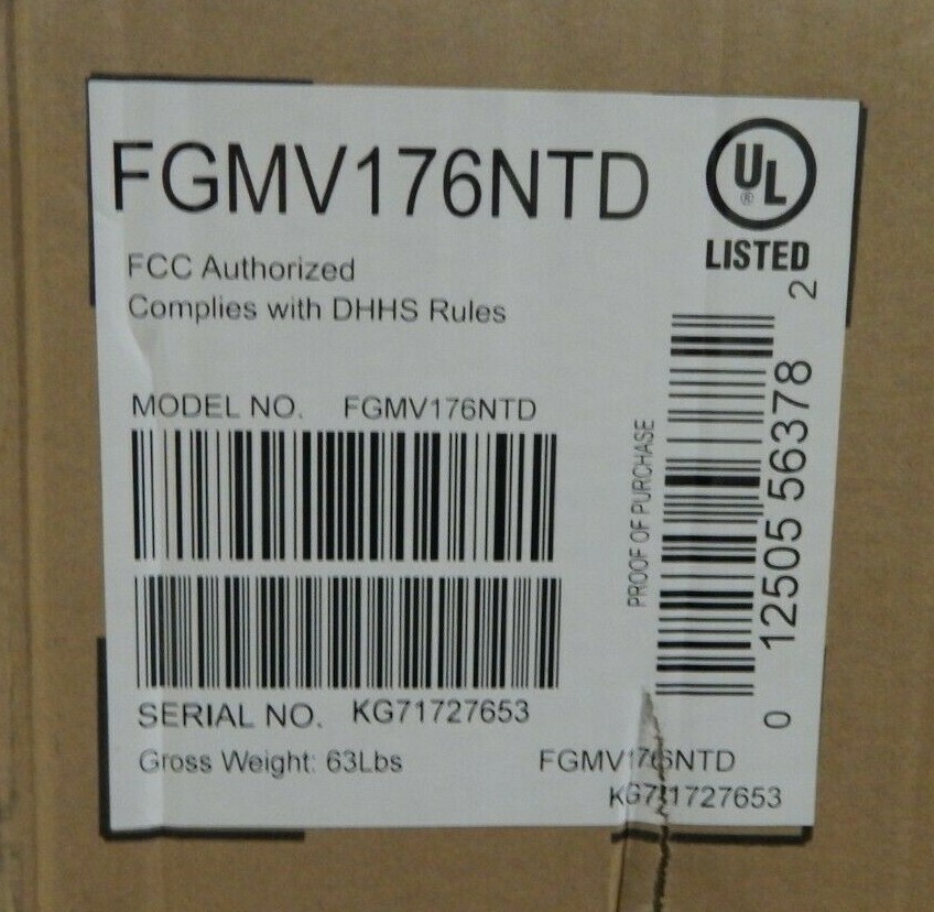 Frigidaire Fgmv 176NTD 30