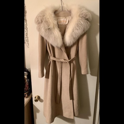 GORGEOUS Vintage Robert Meshekoff CASHMERE Coat Jacket w/Fur