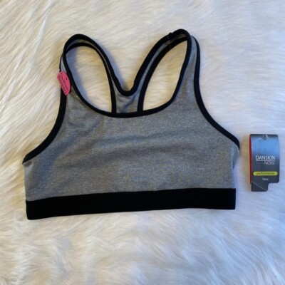 Danskin Now Sports Bra Womens Size XS Gray Fitted Wireless Medium Support