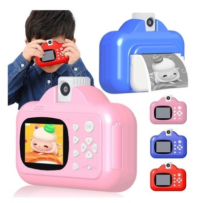 Instant Digital Camera Kids with Print Paper Video 2.4in Screen + 32GB Card Pink