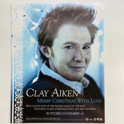Clay Aiken - Merry Christmas With Love PROMO display Window Cling 2004