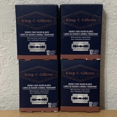 4X King C Gillette Double Edge Safety Razors 10 Blades Each ( Total 40ct)