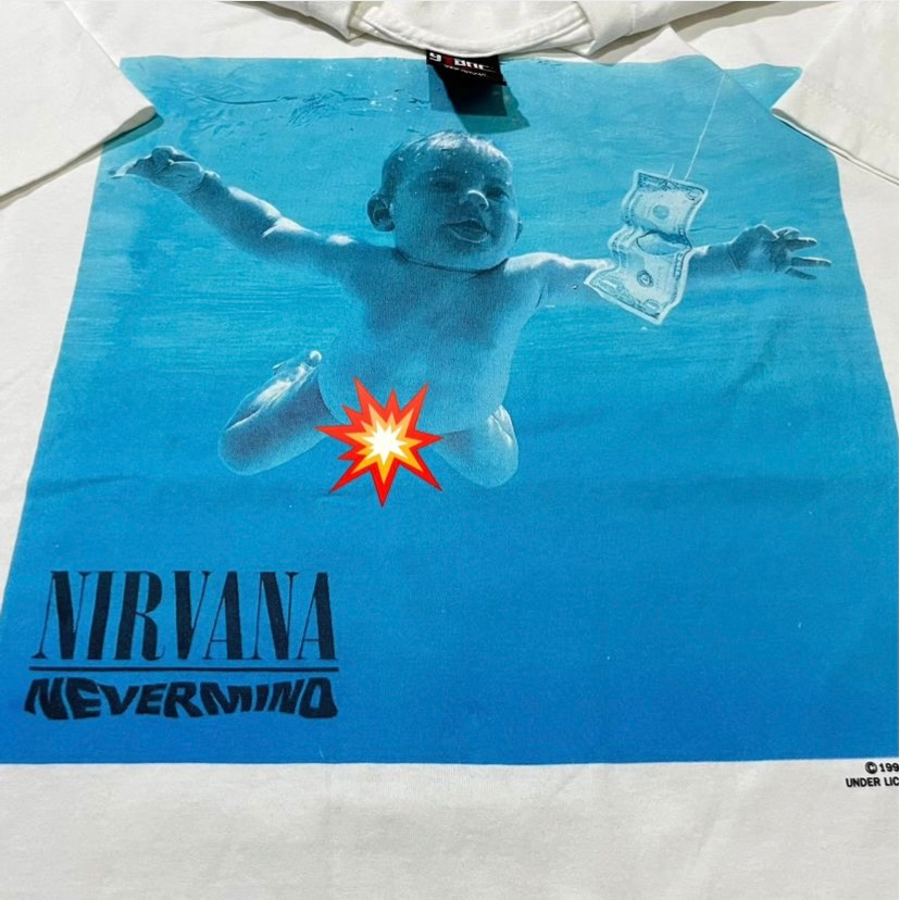 Nirvana Nevermind Vintage Sz. L Single Stitch Double-sided T Nirvana Nevermind Vintage Sz. L Single Stitch Double-sided T