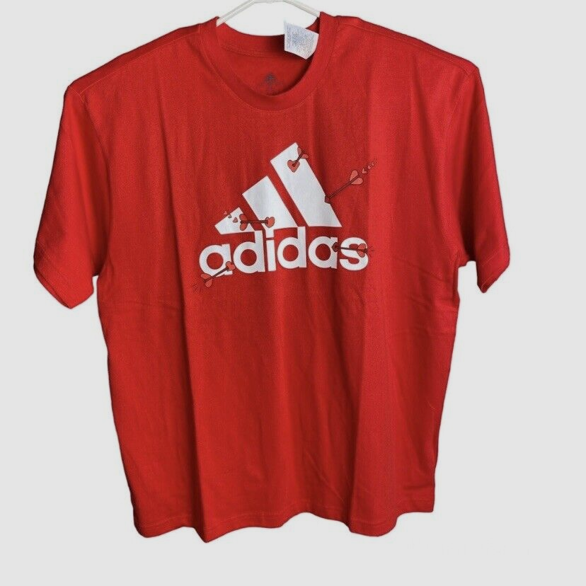 adidas Originals T-Shirt Red Hearts Valentine's Day Unisex