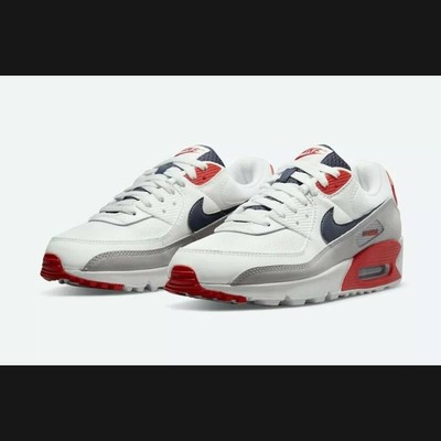 NIKE Air Max 90 DB0625-101 Summit White Thunder Blue Cement Chile Red size 7