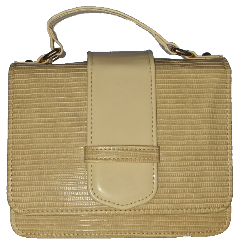 Ladies Handmade Shoulder Bag, Synthetic Leather, Cream Color, Size: Medium