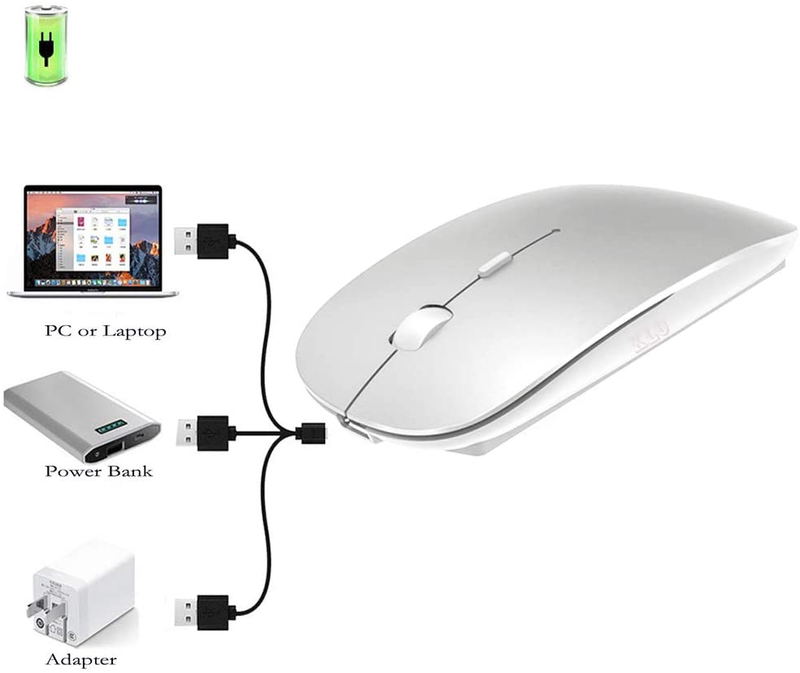 Rechargeable Bluetooth Mouse for Macbook/Macbook Air/Pro/Ipad, Wireless Mouse fo