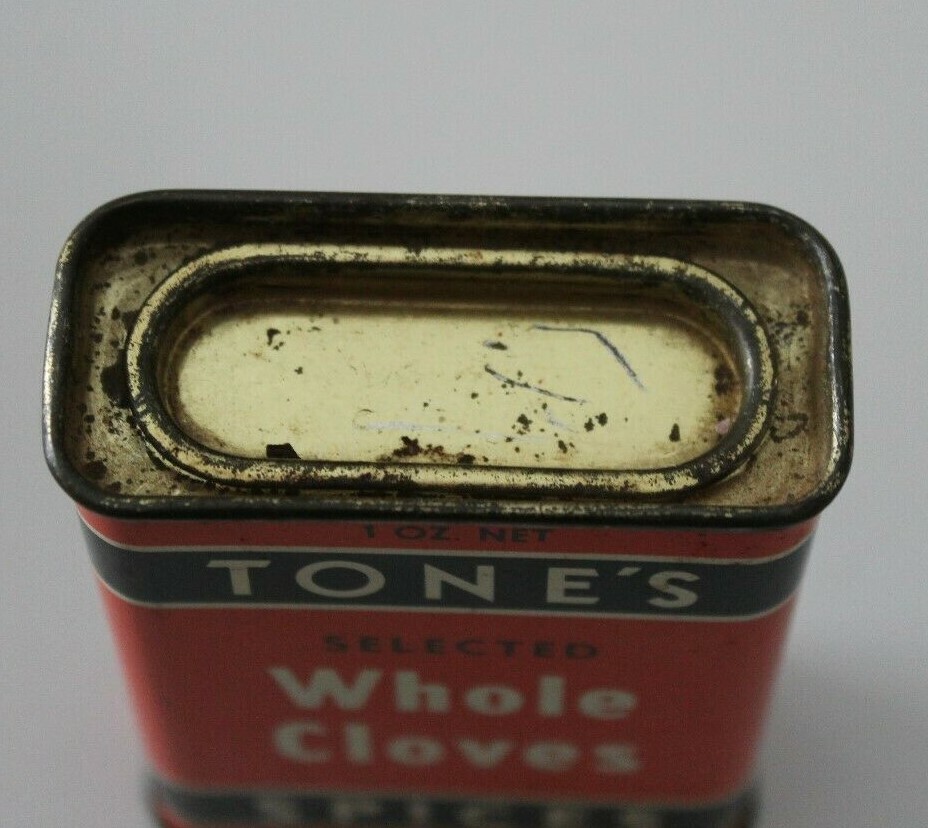 Vintage Tone's Whole Cloves Spice Tin  1 oz.  INV.PD