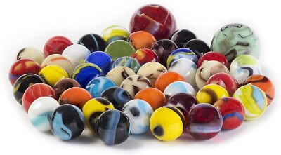 Ader Products 50 Piece Marbles Set - Colorful Glass Marbles