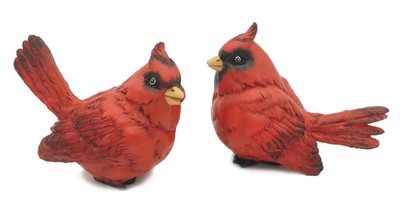 G105394 Cardinal Figurine Birds Decoration - Set of 2-4 Inches High