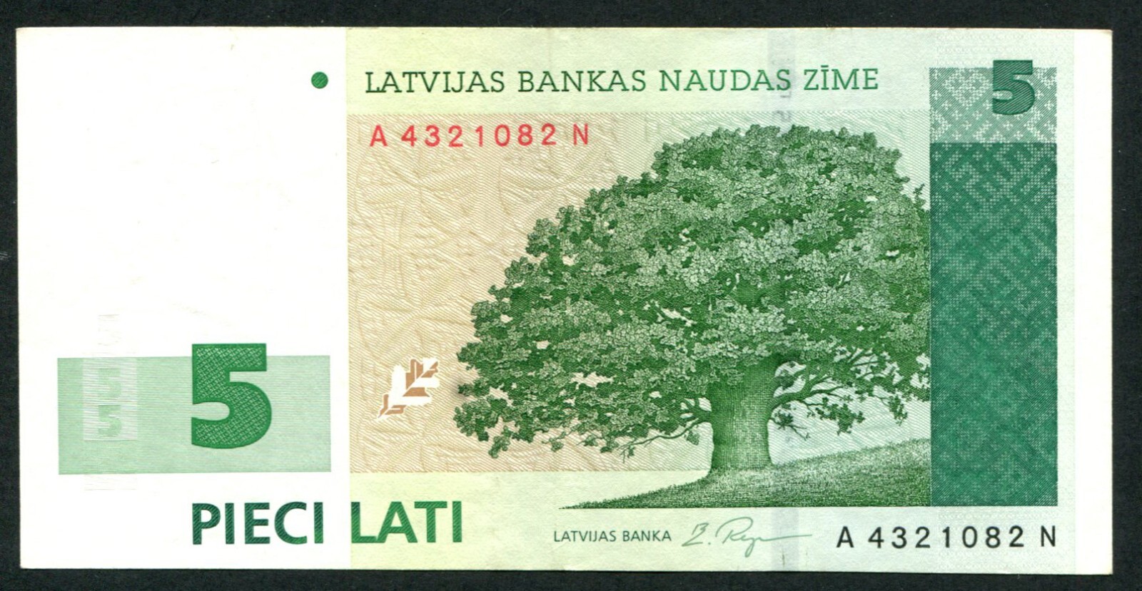 ラトビア　5LATI LATVIA 5 LATI 2001, SERIES: A 4321082 N, PICK -49b, VF+ | eBay