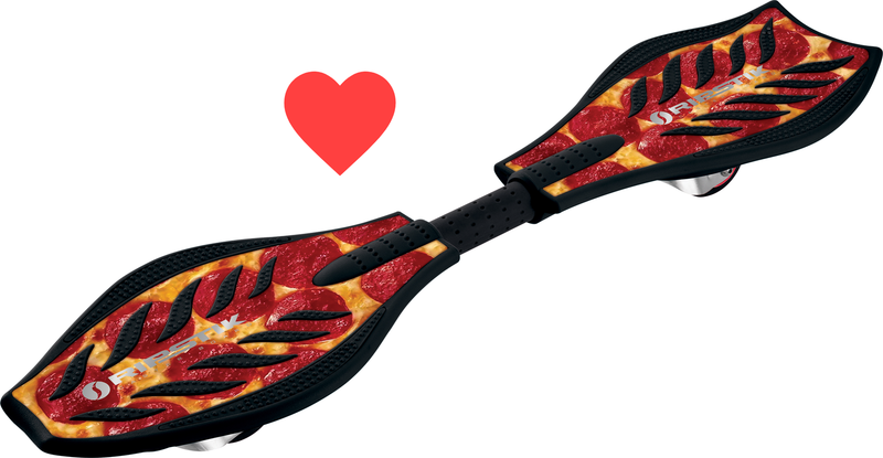 Special Edition 2-Wheel Caster Board - Pizza/Black, 76mm Casters, All Ages