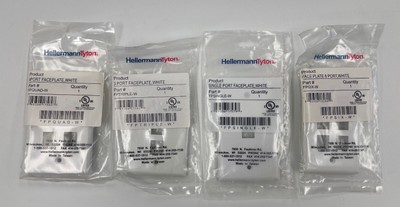 Hellermann Tyton FP Single Gang Various Faceplates - NO ID Window, White, LOT