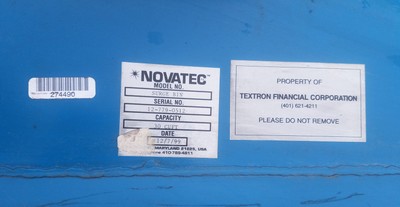 Novatec 30 Cubic Foot Hopper Surge Bin 274490 Serial #12-779-0512
