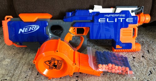 NERF N-strike Elite Hyperfire Motorized Blaster W/ Drum&
