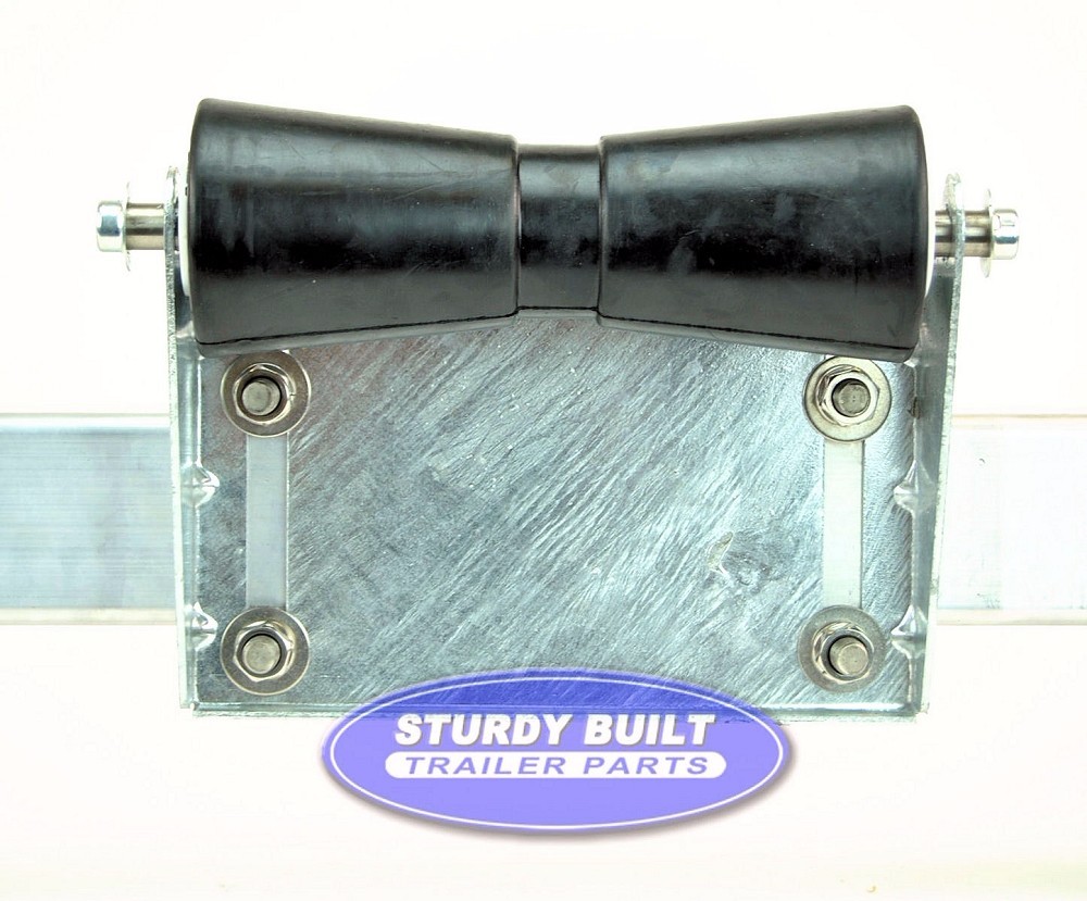8" Boat Trailer Rubber Keel Roller Assembly with Roller Shaft and Panel