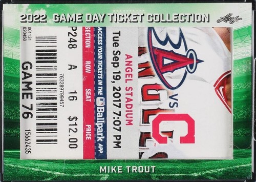 2022 Leaf Game Day Ticket Collection - Mike Trout #TC-69