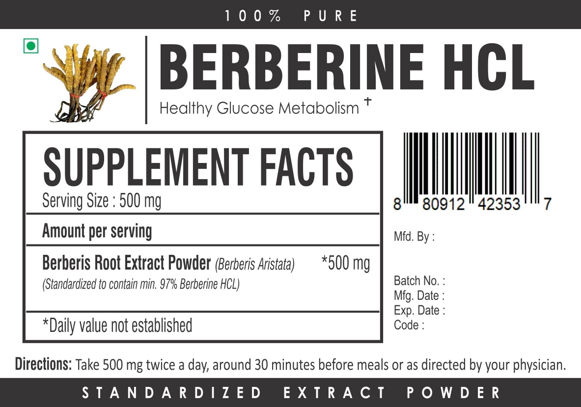 PURE Berberine HCL 98% Extract Powder Blood Sugar Control Supplement 50g - Picture 3 of 3