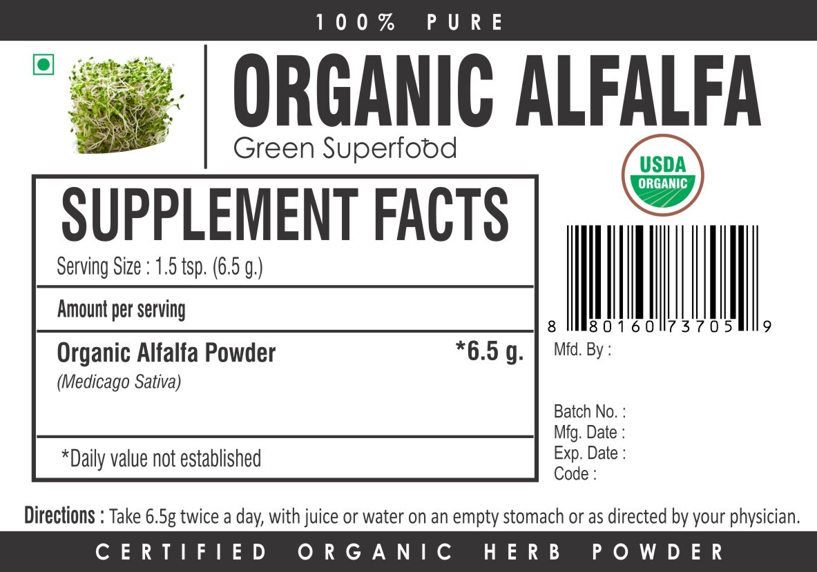 Organic Alfalfa Powder Green Superfood Antioxidant Digestive Health  Energy - Picture 3 of 3