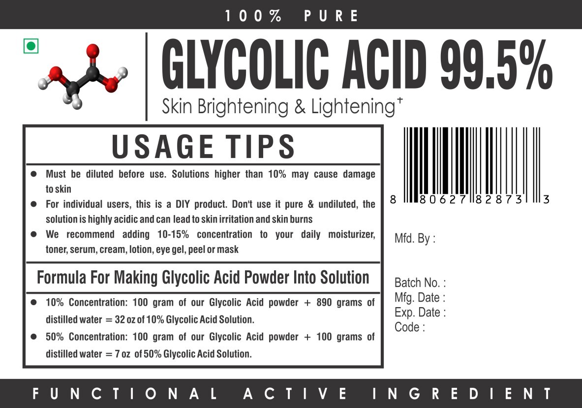 Glycolic Acid Powder 99.5% Pure Skin Peel Exfoliator Brightening Scars Wrinkles - Picture 3 of 3
