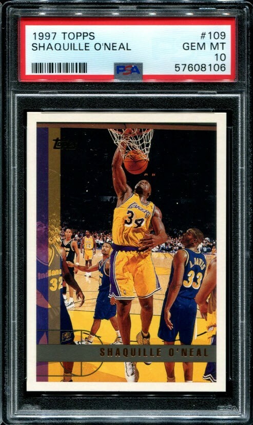 PSA 10 GEM MINT 1997 TOPPS SHAQUILLE O'NEAL #109 LAKERS