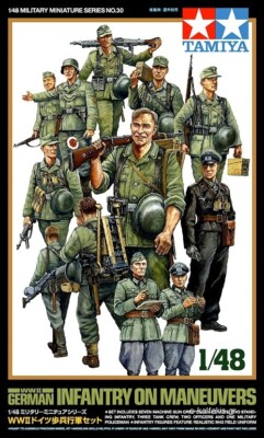Tamiya 32530 1/48 Scale Model Figure Kit WWII German Infantry on Maneuvers