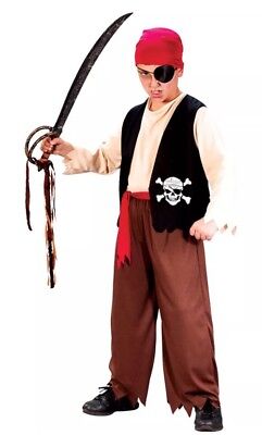 Child's Playful Pirate Costume - Swashbuckler - Buccaneer - Halloween - One size