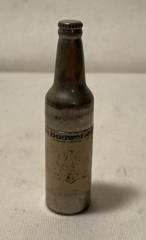 Vintage Budweiser Advertising Beer Bottle Cigarette Lighter 