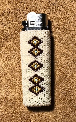 Beautiful New Native American Lakota Sioux Beaded Lighter Case