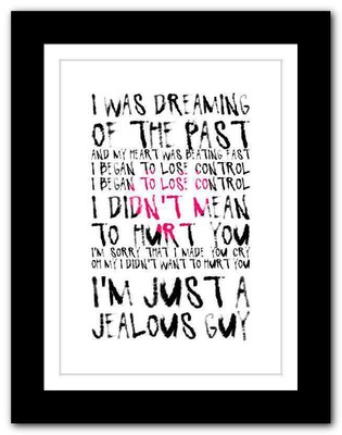 John Lennon Jealous Guy Song Lyrics Typography Poster Art Print 38のebay公認海外通販 セカイモン