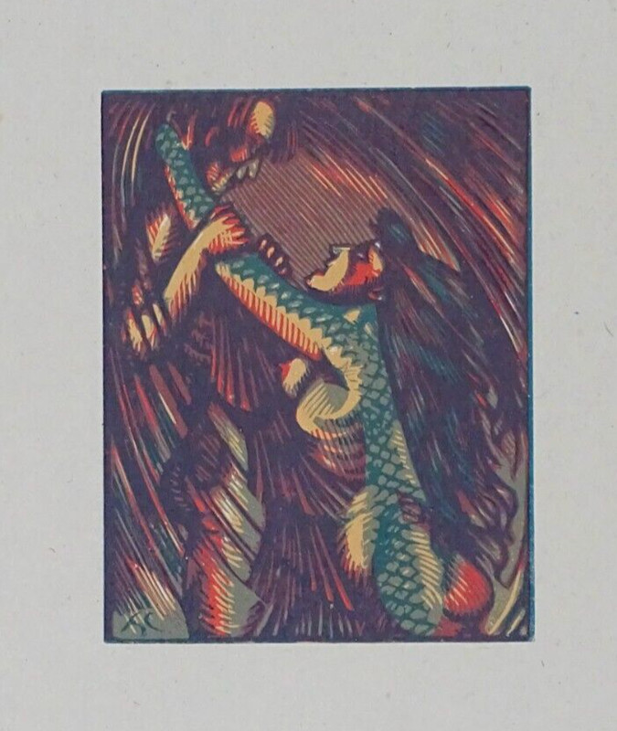 Chapront Henry Les Paradis Artificiels Gravure / Bois Originale Ancienne De 1923