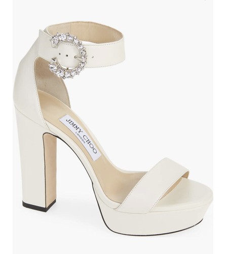 サンダル・ミュール JIMMY CHOO PERLA120 LLIC NAPPA SANDAL Jimmy Choo Sacaria 120mm Pearly-Stud Platform Sandals