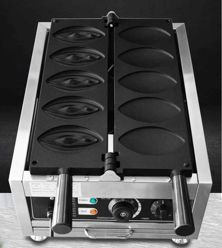 Kolice Commercial Strange Shape Waffle Maker Waffle Machine,5 grills