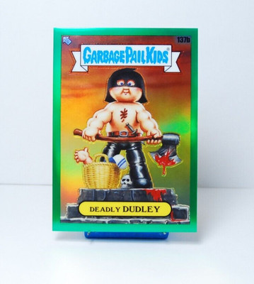 2021 Garbage Pail Kids Chrome Series 4 Base Green  #137b Deadly DUDLEY /299