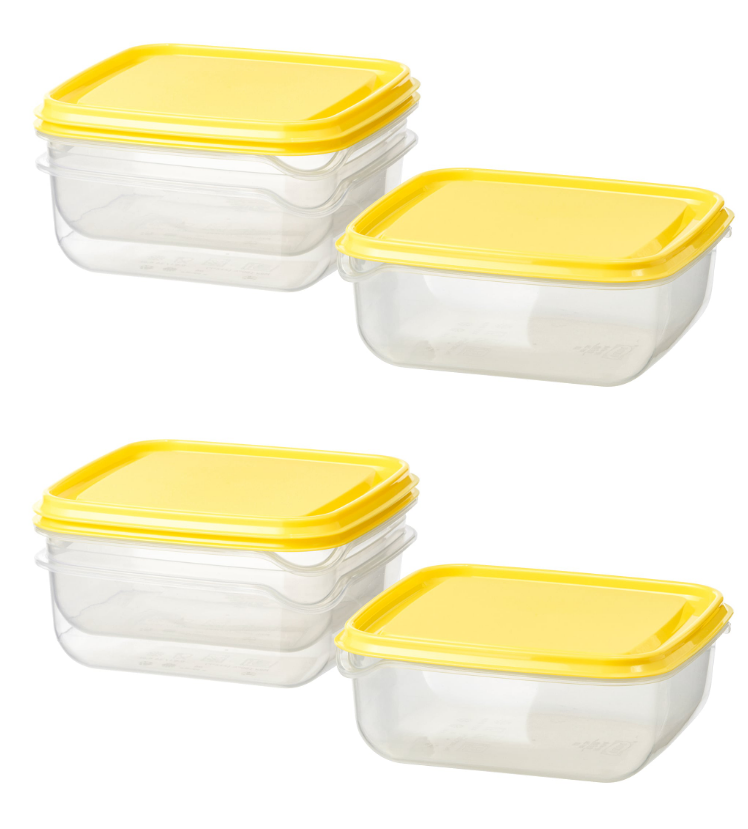 S 20oz 5.5" Square Bpa-free Yellow Lids