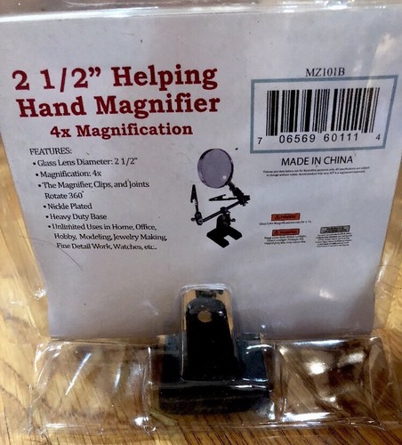 SE MZ101B Helping Hand with Magnifying Glass - 4X - 2 1/2” Magnifier - Brand New