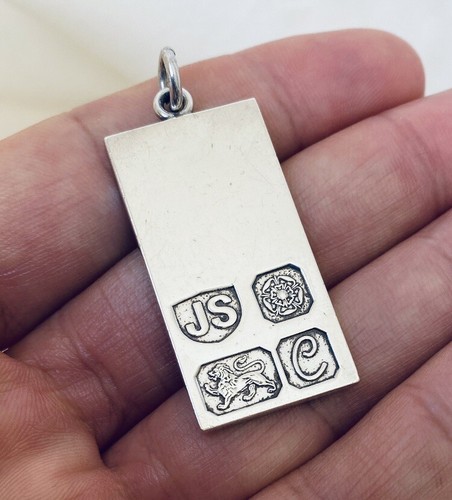 Vintage Silver Ingot Pendant, Silver Chain, 1976, London