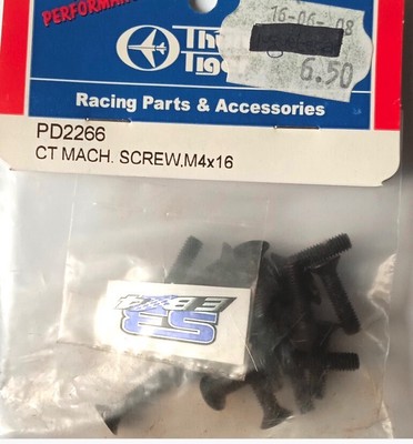 Thunder Tiger PD2266 Flat head socket machined screw 4x16mm RC model parts NOS