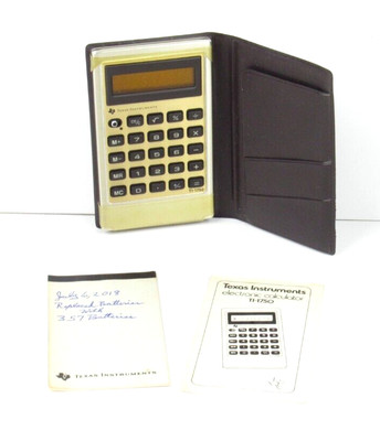 Texas Instruments TI-1750 Electronic Pocket Calculator With Cover Manual Notepad