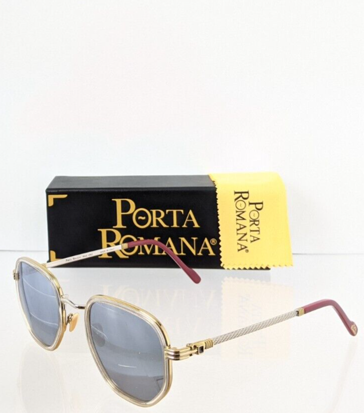 Pre-owned Porta Romana Authentic  Sunglasses Mod 1262 Col 100gf Gold Plated Vintage In Blue
