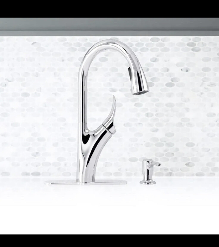 Kohler Touchless Pull-Down Kitchen Faucet With Soap Dispenser Polished Chrome