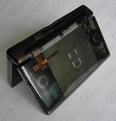 Nintendo DS LITE Full Replacement Housing Shell Screen Lens CLEAR BLACK US!