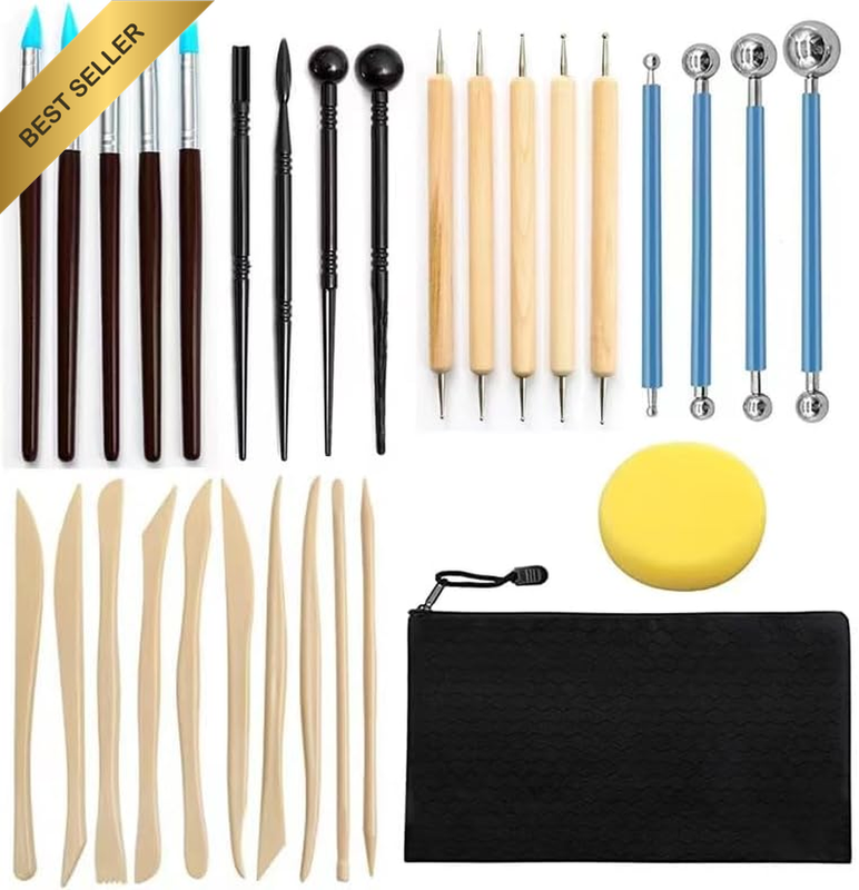 Polymer Clay Tools, 30PC Modeling Clay Tools Set, Dotting Tool & Pottery Craft,