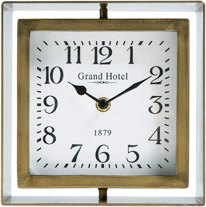 Rotating Table Clock, Non-Ticking Silent Battery Operated De