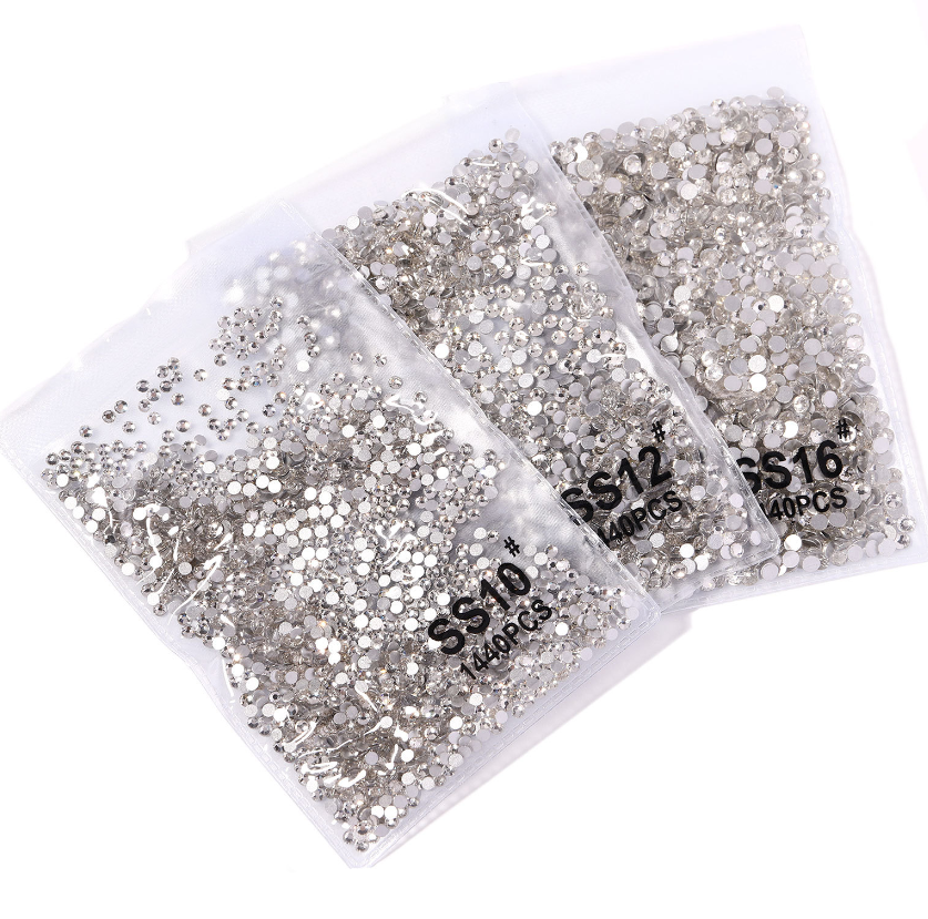 1440pcs Crystal Nail Art Rhinestones FlatBack Glitter Diamond 3D Tips Decoration