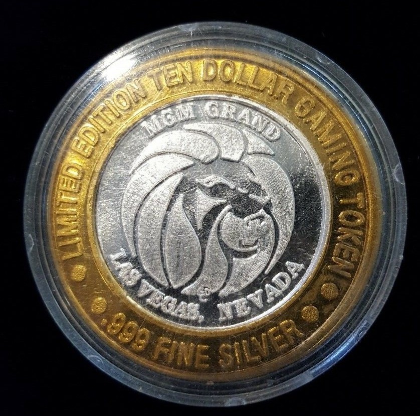 Micheal Crawford, MGM Grand, Hotel Casino, Ten Dollar Gaming Token, .999 Silver