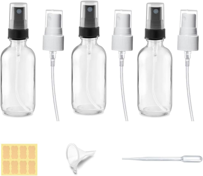 2 Oz Amber Glass Spray Bottles for Essential Oils - Small Mini Empty Fine Mist S